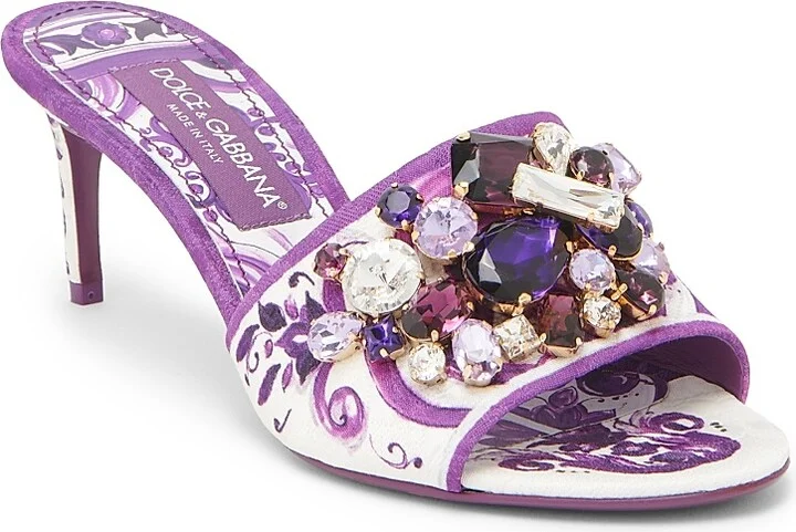Women's Maiolica Embellished Sandals - Maiolica Viola - Size 5 - Image 3