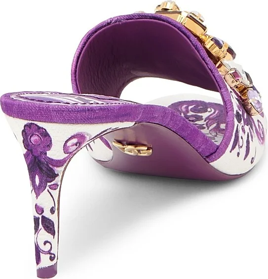 Women's Maiolica Embellished Sandals - Maiolica Viola - Size 5 - Image 4