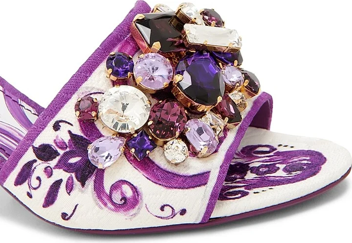 Women's Maiolica Embellished Sandals - Maiolica Viola - Size 5 - Image 6