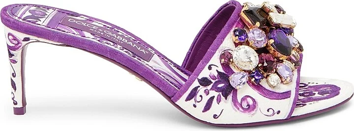 Women's Maiolica Embellished Sandals - Maiolica Viola - Size 5