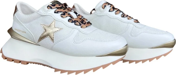 Women's Major Leopard Laced Wedge Sneaker In Gold Chrome/white