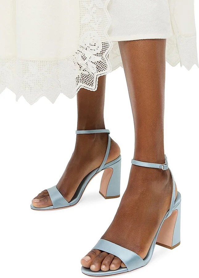 Women's Malia 90MM Curved Heel Sandals - Pale Blue - Size 11 - Image 6