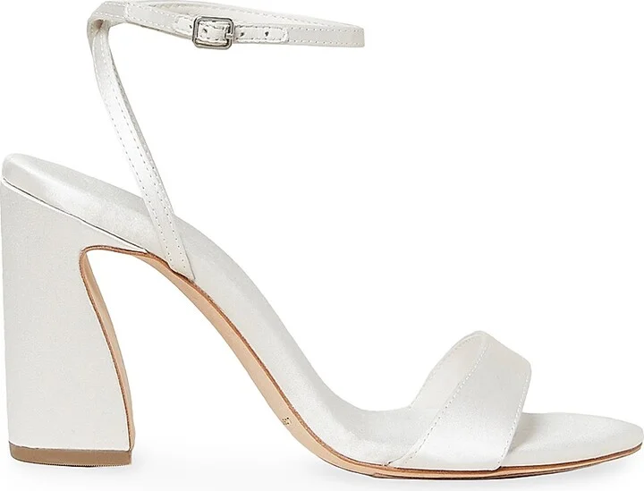 Women's Malia 90MM Curved-Heel Satin Sandals - Cream - Size 11
