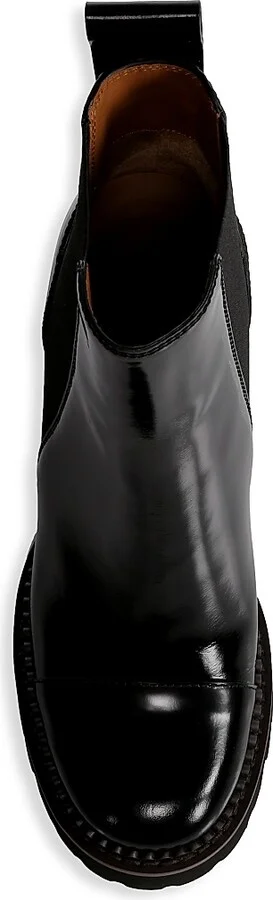 Women's Mallory Lug-Sole Leather Chelsea Boots - Nero - Size 5 - Image 5
