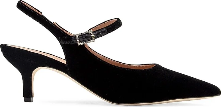 Women's Maloe Souliers x Tabitha Simmons Karla 45MM Velvet Slingback Pumps - Black - Size 10.5
