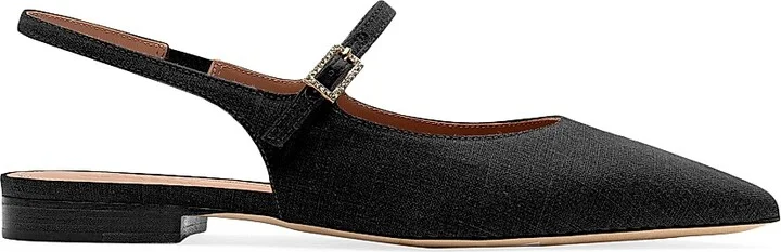 Women's Maloe Souliers x Tabitha Simmons Karla Linen Slingback Flats - Navy - Size 7.5 - Image 2