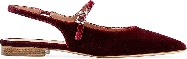 Women's Malone Souliers x Tabitha Simmons Karla Velvet Slingback Flats - Amethyst - Size 8.5