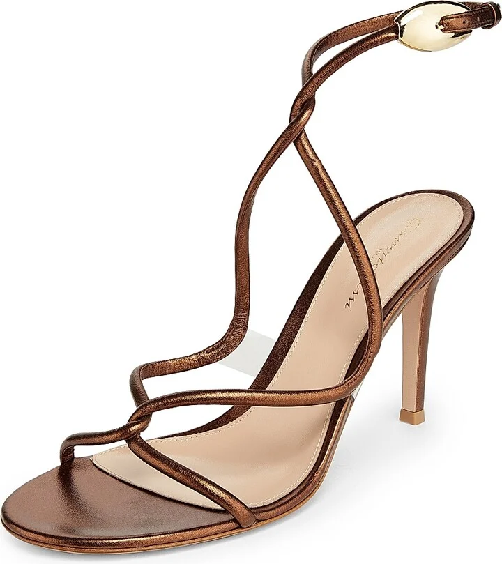 Women's Mamba 85MM Metallic Leather Sandals - Mekong - Size 5.5 - Image 6