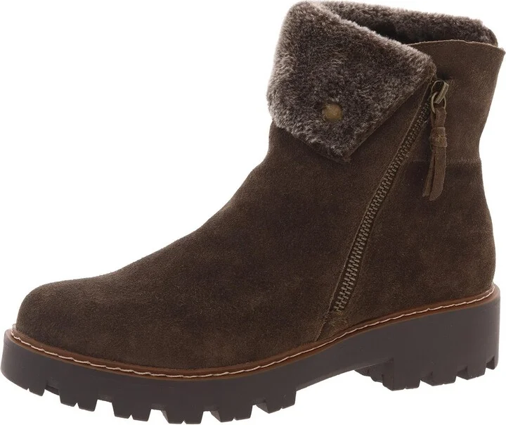 Womens Man Made Block Heel Mid-Calf Boots