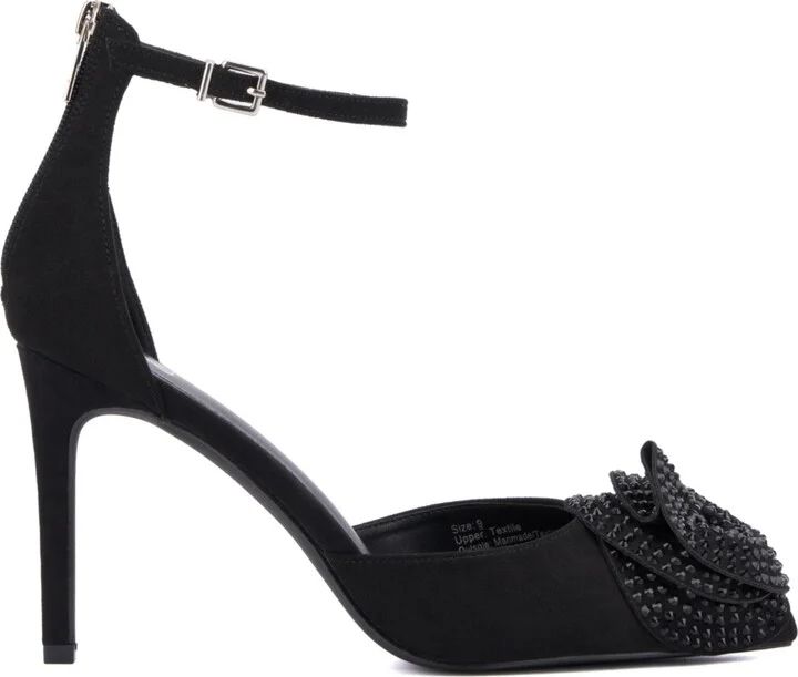 Women's Mandell- Ankle Strap- Flower Decor- Pointy Heels Pump - Image 10
