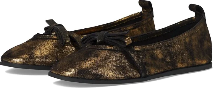 Women's Mania Bow Flat Shoes In Bronze Age Metallice