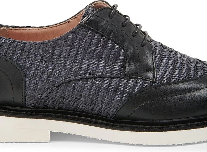 Women's Mannish Raffia & Leather Oxfords - Desert Rodeo - Size 6 - Image 5