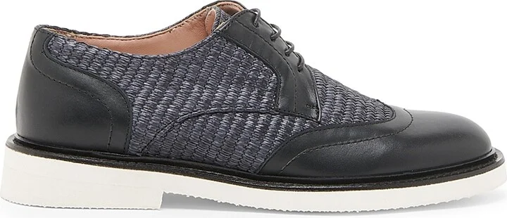 Women's Mannish Raffia & Leather Oxfords - Desert Rodeo - Size 6
