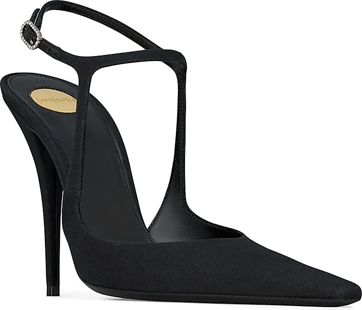 Women's Manon Pumps in Shantung Silk - Black - Size 6 - Image 2