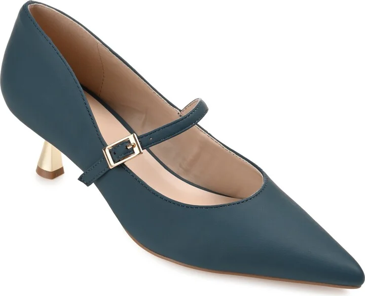 Womens Manza Kitten Heel Mary Jane Pointed Toe Pumps