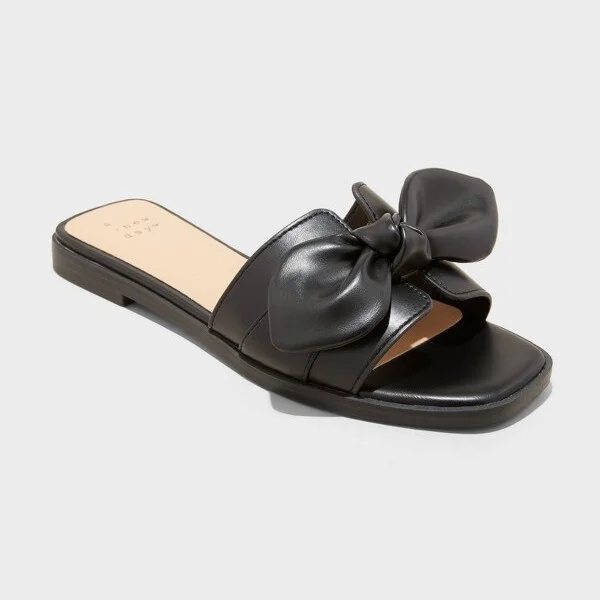 Women's Maple Knotted Bow Slide Sandals - A New Day™