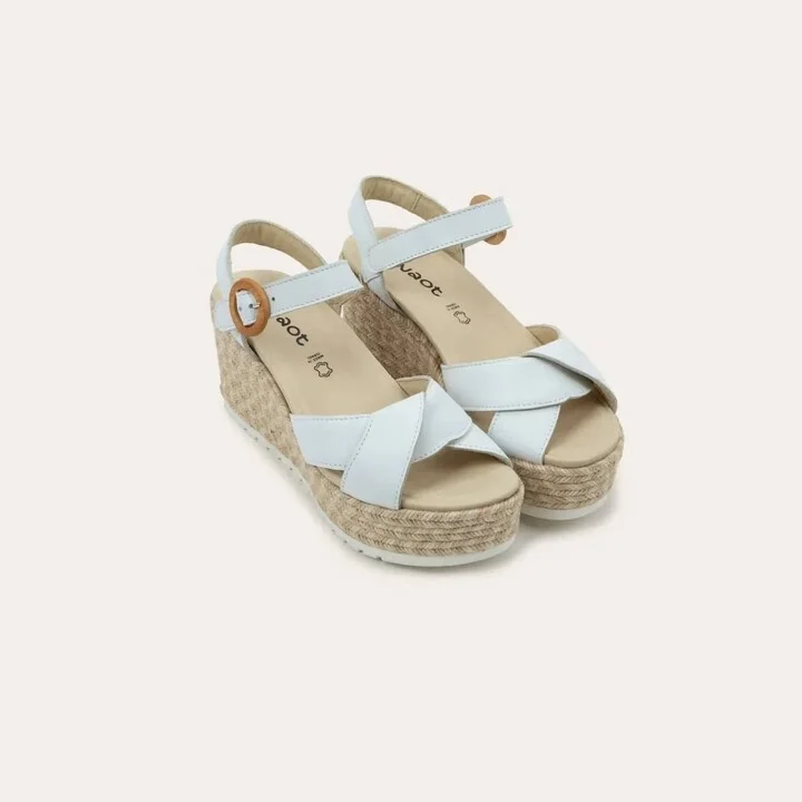 Women's Marbella Wedge Sandal In White Leather