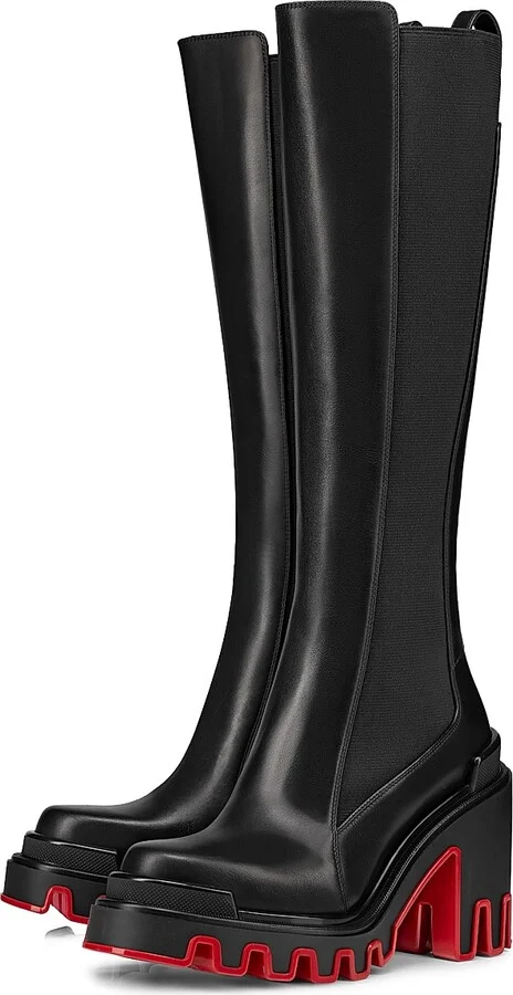 Women's Marchacroche Duna Botta Leather Knee High Boots - Black - Size 6.5 - Image 2
