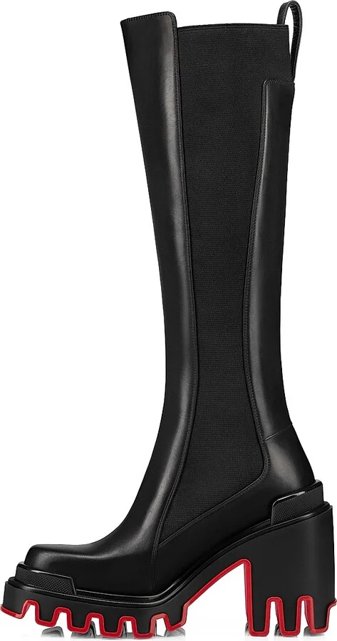 Women's Marchacroche Duna Botta Leather Knee High Boots - Black - Size 6.5 - Image 5