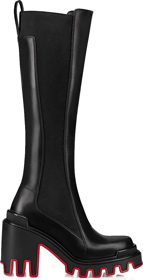 Women's Marchacroche Duna Botta Leather Knee High Boots - Black - Size 6.5