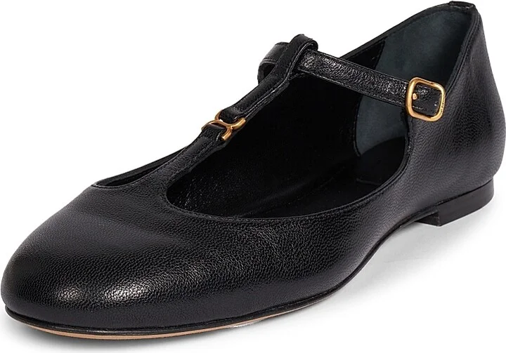 Women's Marcie Leather Ballerina Flats - Black - Size 5.5 - Image 2