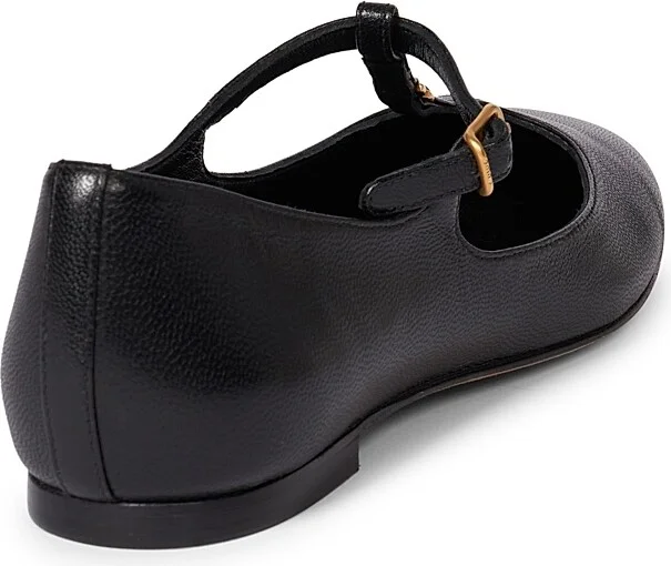 Women's Marcie Leather Ballerina Flats - Black - Size 5.5 - Image 3
