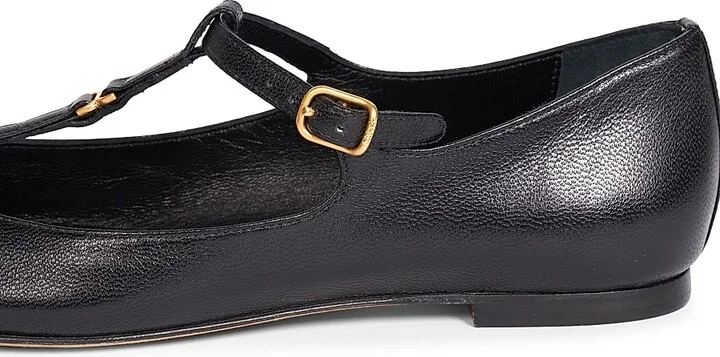 Women's Marcie Leather Ballerina Flats - Black - Size 5.5 - Image 7