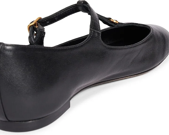 Women's Marcie Leather Ballerina Flats - Black - Size 5.5 - Image 8