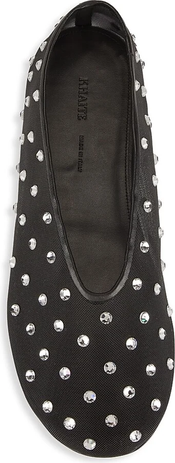 Women's Marcy Crystal-Embellished Mesh Flats - Beige - Size 9 - Image 10