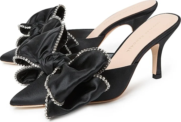 Women's Margot 80MM Crystal-Embellished Bow Mules - Black Crystal - Size 8.5 - Image 4