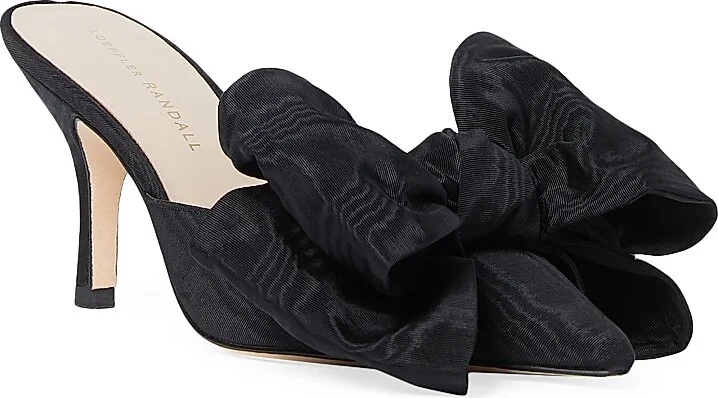 Women's Margot 80MM Moiré Bow Mules - Black - Size 10 - Image 2