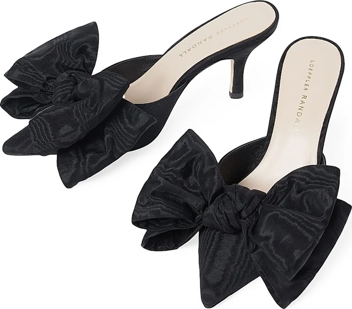 Women's Margot 80MM Moiré Bow Mules - Black - Size 10 - Image 4
