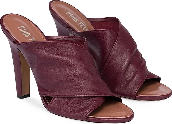 Women's Maria 100MM Leather Mules - Rouge Noir - Size 6 - Image 2