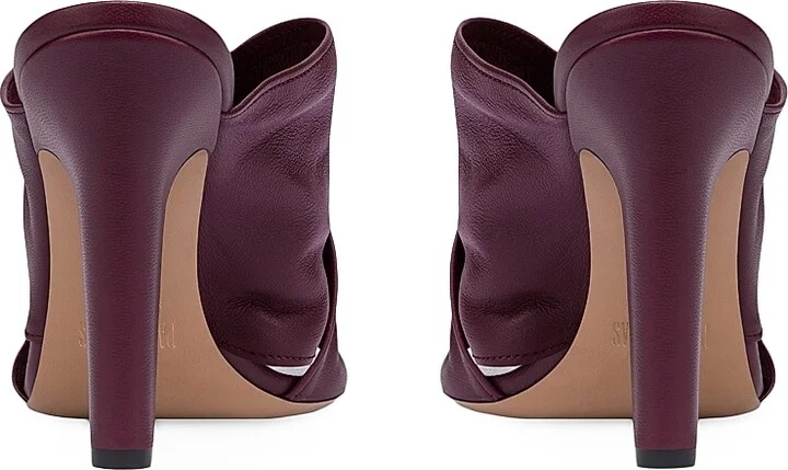 Women's Maria 100MM Leather Mules - Rouge Noir - Size 6 - Image 3