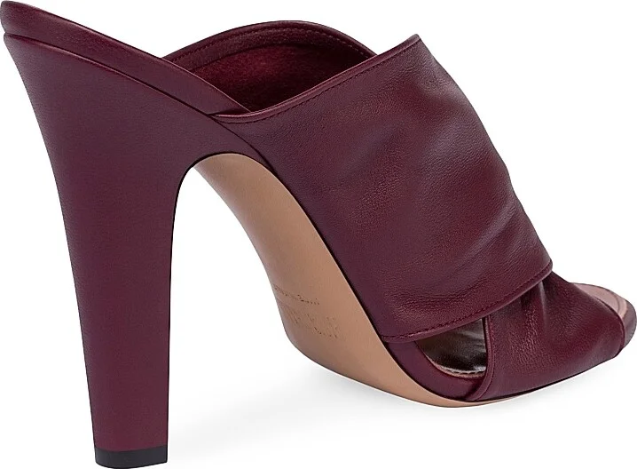 Women's Maria 100MM Leather Mules - Rouge Noir - Size 6 - Image 5