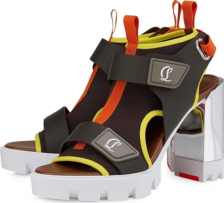 Women's Marie Amelie 100MM Leather and Neoprene Sandals - Black - Size 5.5 - Image 5