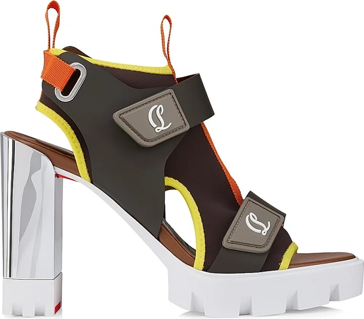 Women's Marie Amelie 100MM Leather and Neoprene Sandals - Black - Size 5.5 - Image 8