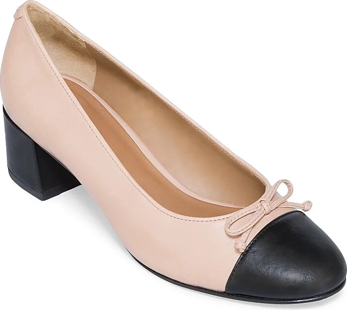 Women's Marisol Leather Cap-Toe Pumps - Blush - Size 8 - Image 2