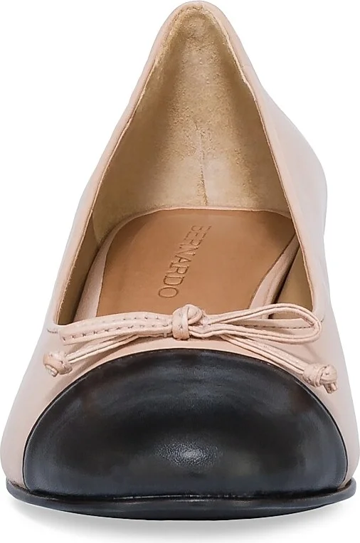 Women's Marisol Leather Cap-Toe Pumps - Blush - Size 8 - Image 4