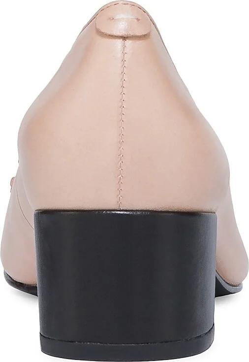 Women's Marisol Leather Cap-Toe Pumps - Blush - Size 8 - Image 5