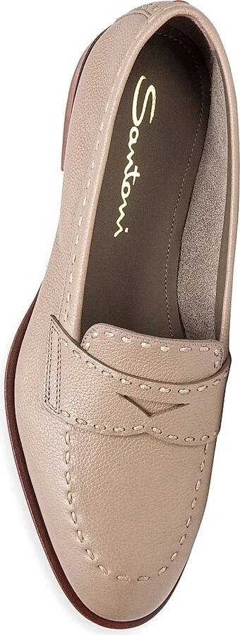 Women's Marlene Leather Loafers - Beige - Size 9 - Image 5