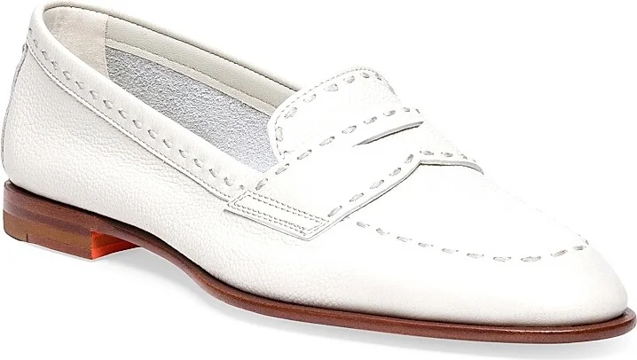 Women's Marlene Leather Loafers - White - Size 8.5 - Image 2