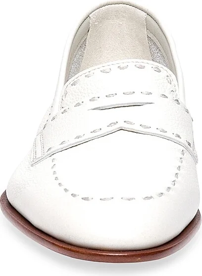 Women's Marlene Leather Loafers - White - Size 8.5 - Image 3