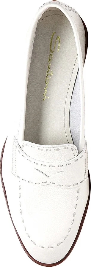 Women's Marlene Leather Loafers - White - Size 8.5 - Image 5