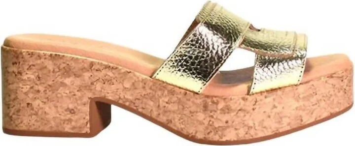 Women's Marley Leather Slip On Sandal In Platino