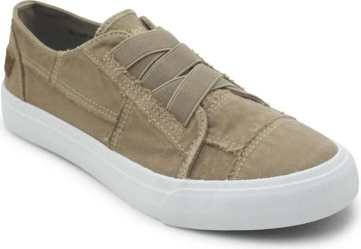 Women's Marley Sneaker In Cream Coffee Color Washed Canvas