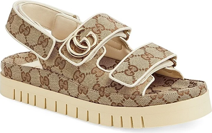 Women's Marmont GG Slingback Sandals - Beige Ebony - Size 5 - Image 2