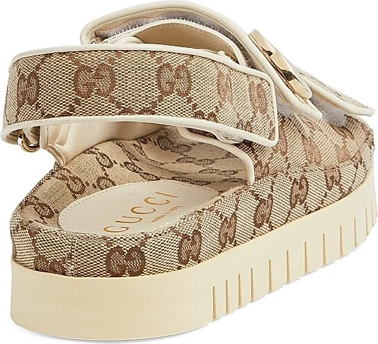 Women's Marmont GG Slingback Sandals - Beige Ebony - Size 5 - Image 3