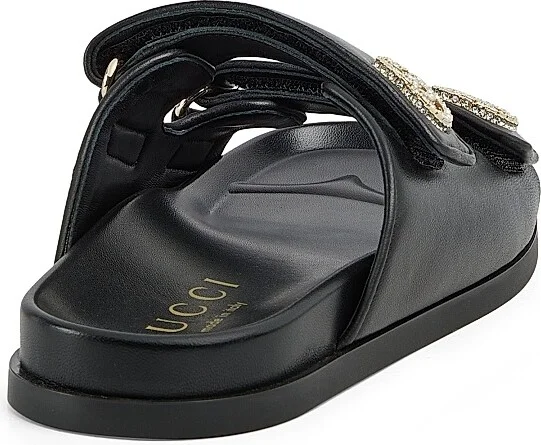 Women's Marmont Leather Flat Sandals - Black - Size 6 - Image 3