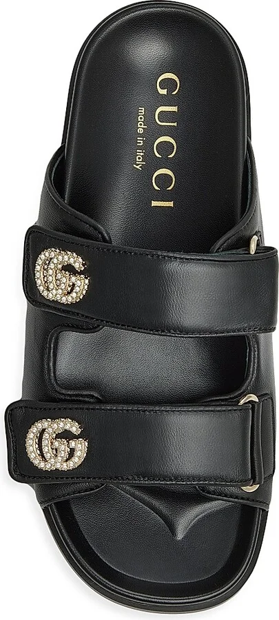 Women's Marmont Leather Flat Sandals - Black - Size 6 - Image 4
